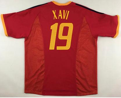 Xavi 2002 Spain Home Jersey
