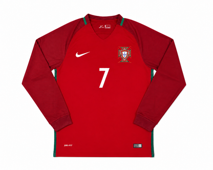 Ronaldo 2016 Portugal Home Long Sleeve Jersey