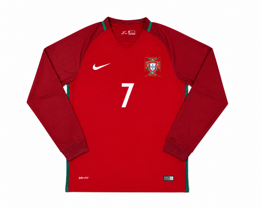 Ronaldo 2016 Portugal Home Long Sleeve Jersey